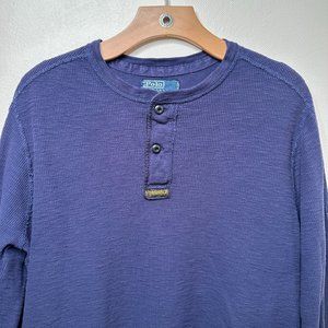 Polo Ralph Lauren Dark Blue Thermal Long Sleeve Shirt Men's Size Large